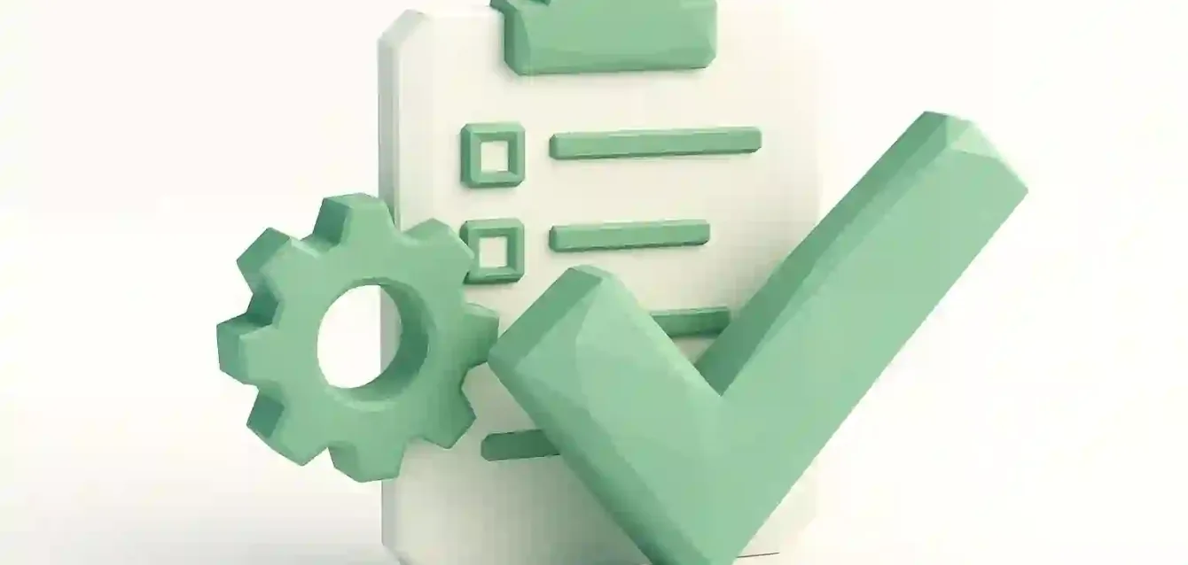 Alternatives to Hiring Admin Staff — Automation, Virtual Assistants & Outsourcing Illustration of a clipboard checklist with a gear and large checkmark in green, representing automation, virtual assistants and outsourcing as alternatives to hiring admin staff