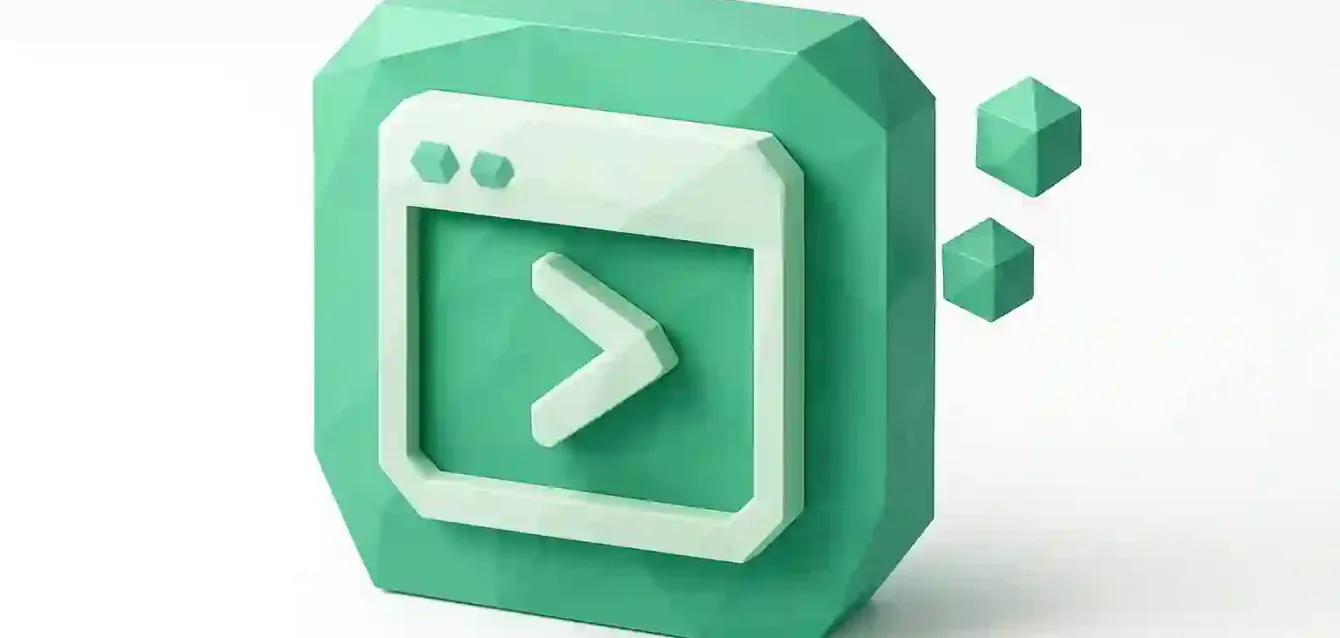 Make.com Custom Apps 3D Icon — Workflow Automation | Strategic Guide 3D mint-green app icon showing a browser window with a right-pointing chevron, symbolizing Make.com custom apps and workflow automation