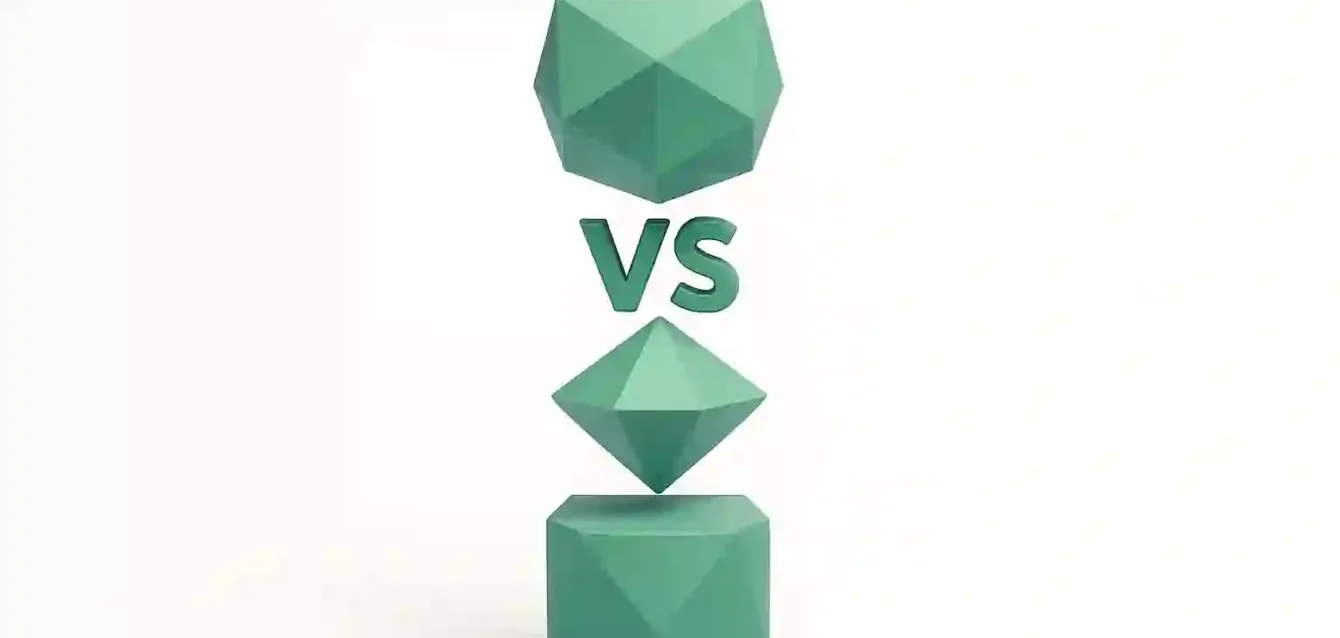 Abstract teal geometric icons stacked with a central "VS" symbol representing n8n vs Gumloop vs Make.com 2026 automation platforms comparison