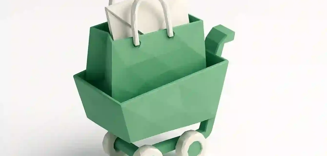 Shopify Terk Edilmiş Sepet E-posta Otomasyonu 2026 - Kayıp Satışları Kurtarın Kayıp satışları kurtarmak için Shopify terk edilmiş sepet e-posta otomasyonunu simgeleyen bir alışveriş çantası ve zarf içeren yeşil alışveriş sepeti (2026)