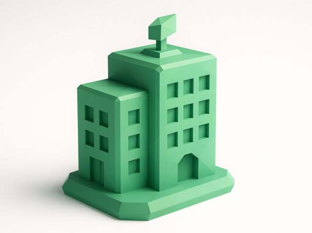 Gemini 3 ile Building Agents için yapay zeka aracı altyapısını simgeleyen, üstünde küçük bir anten bulunan düşük poli yeşil 3D bina.