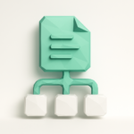 Low Code Business Process Management in 2026 5 Abstract 3D teal document icon connected to three modules representing low-code business process management (BPM), workflow automation and modular processes for 2026