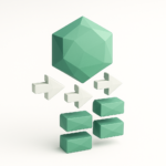 Make.com Array Iterator Tutorial: How to Iterate Arrays 5 3D green geometric icon above three white arrows pointing right toward stacked green rectangular blocks, illustrating Make.com array iterator and iterating arrays