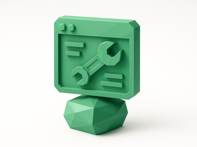 Bakım ve temizlik için imleç tabanlı teknikler kullanarak eski kodun yeniden düzenlenmesini simgeleyen, İngiliz anahtarlı bir kod düzenleyici penceresinin yeşil 3D illüstrasyonu.