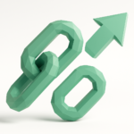 When to Use n8n Over Make.com 5 Green 3D chain links and upward arrow representing integrations and automation, illustrating choosing n8n over Make.com for scalable, customizable workflows