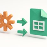 Zapier to Google Sheets Automation Guide (2026) 4 Stylized orange gear with green arrows pointing to a green spreadsheet icon, illustrating Zapier to Google Sheets automation workflow.