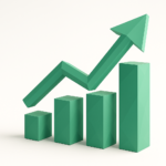 Green 3D bar chart with an upward arrow illustrating rising operational efficiency metrics and KPIs for 2026.