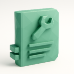 3D green icon of a wrench on a document, symbolizing tools and settings for building an agent in AutoGen Studio.
