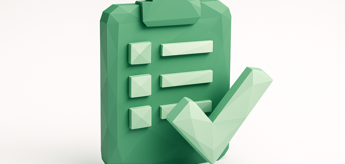3D green clipboard checklist icon with a large checkmark representing automated HR checklists for faster employee onboarding