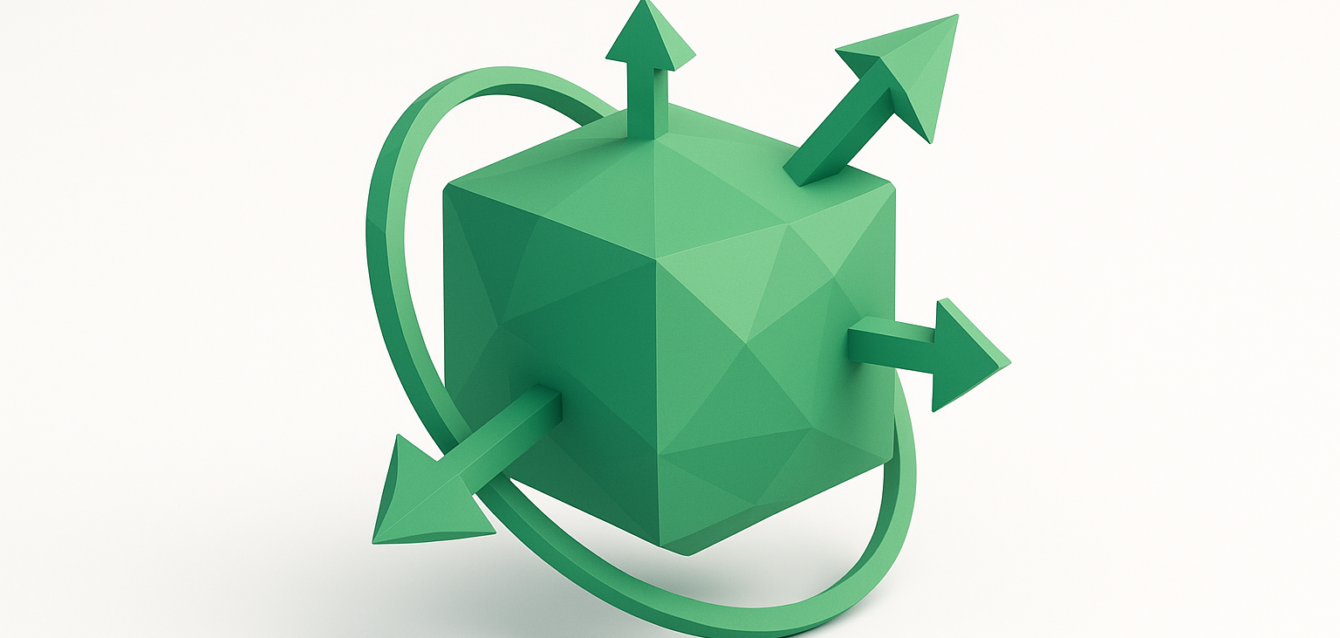 LangGraph 2026 — Graph-Based Language Architecture Visualization Green low-poly cube with arrows and a looping ring illustrating LangGraph architecture and modular data flows for graph-based language processing (2026 Guide)